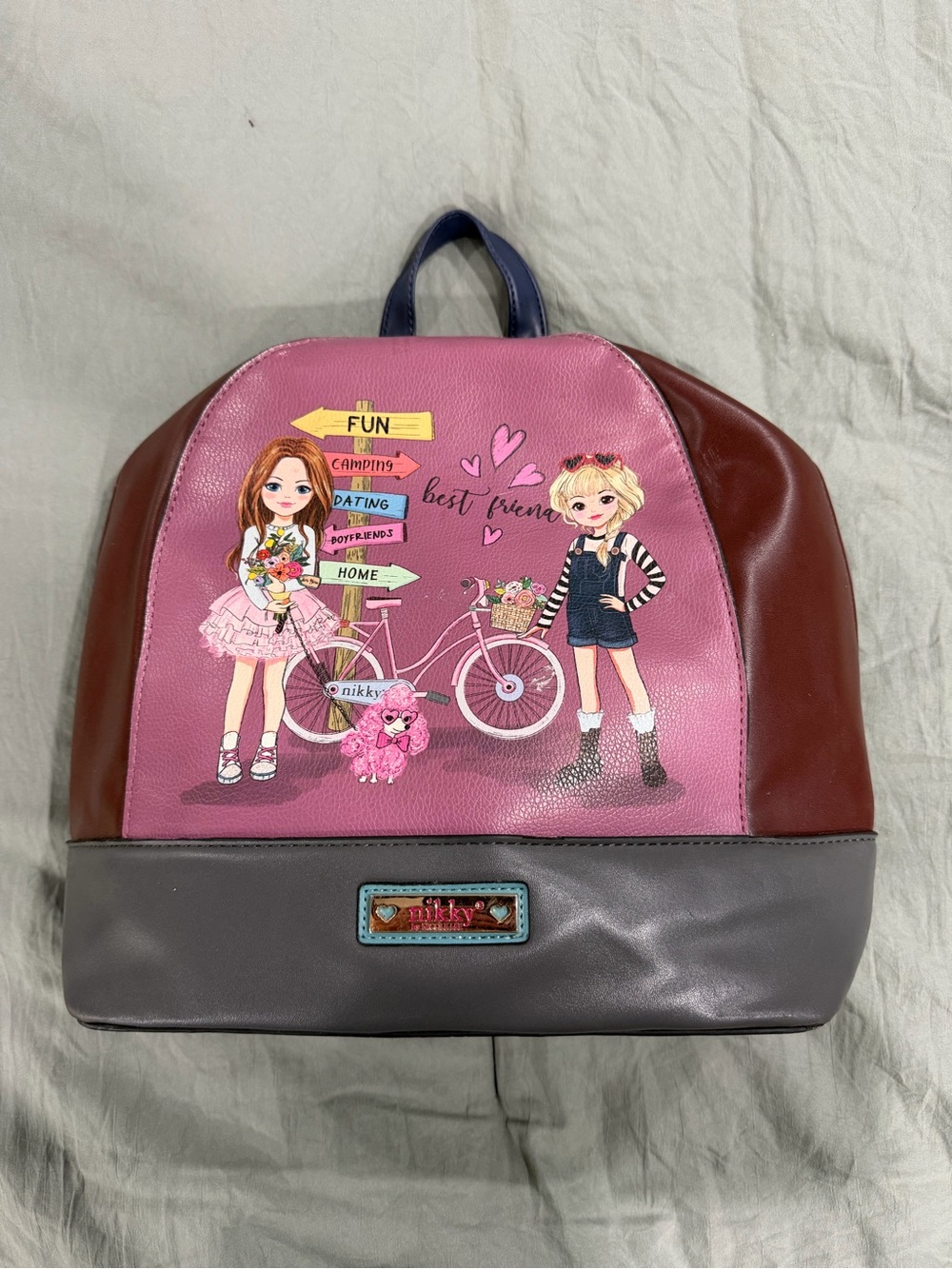Nicole Lee Pink & Burgundy Best Friends Kids Backpack